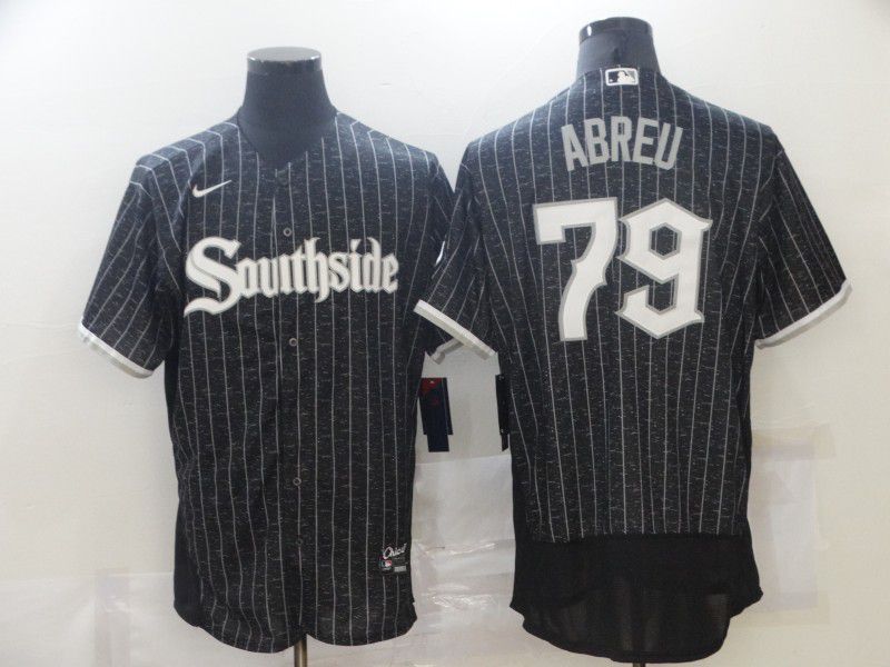 Men Chicago White Sox 79 Abreu City Edition Black Elite Nike 2021 MLB Jerseys